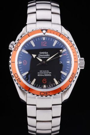 Swiss Omega Seamaster Co-Axial Planet Ocean Orange Unidirectional Rotating Bezel Luminous Hour Scale Steel Bracelet Limited Watch 232.30.46.21.01.002