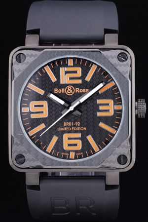 Bell & Ross BR 01-92 Carbon Sport Orange Indicators Automatic Watch With Box & Papers BR032