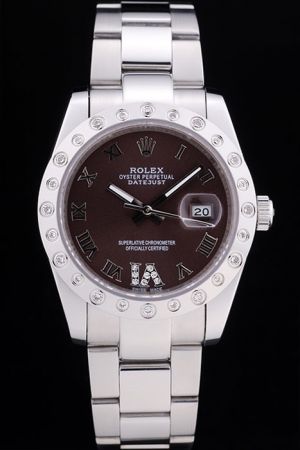 Men’s Rolex Datejust Pearlmaster Diamonds Inlaid Bezel Roman Numerals Luminous Hands Convex Lens Date Window Steel Bracelet Auto Watch