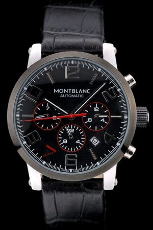 MontBlanc Black Bezel Stainless Steel Case Chronograph Watch Replica Trusted Retailer Worldwide MO002
