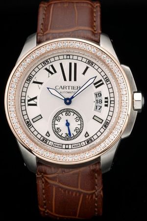 Cartier W1580046  Diamonds Jewels Watch KDT282 Gents Calibre Business Style Cheap Timepiece