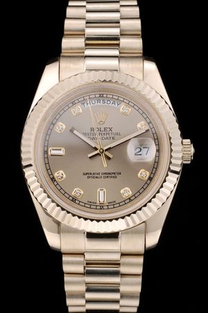 Unisex Gold Braceltt 36mm Automatic Movement Day-date Dress Swiss Watch RLX535