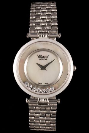 Chopard Happy Sport 33mm Japan Movement Mother Of Pearl Dial Stainless Steel Diamonds Watch CP026 
