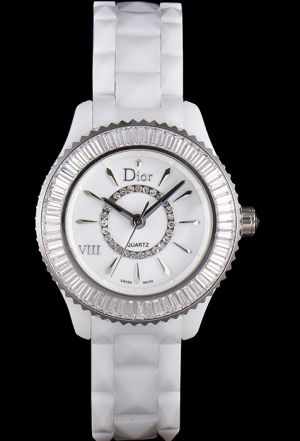 Christian Dior VIII Baguette Diamants CD1235F9C001 Diamonds White Watch  Top Seller CD003