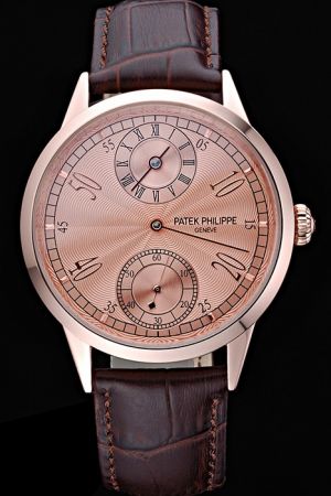Luxury Swiss PP Complications Rose Gold Dial&Case Roman Arabic Marker Watch