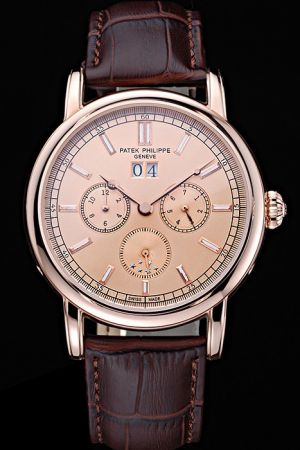 Replica Patek Philippe Grand Complications Rose Gold Case&Dial Pomme Pointer Watch