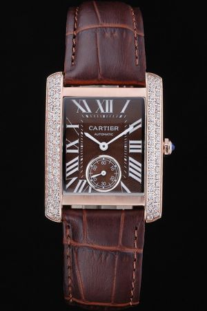 Cheap Cartier Tank Gents Jewelry Full Diamonds Bezel Watch KDT202 For Wedding 