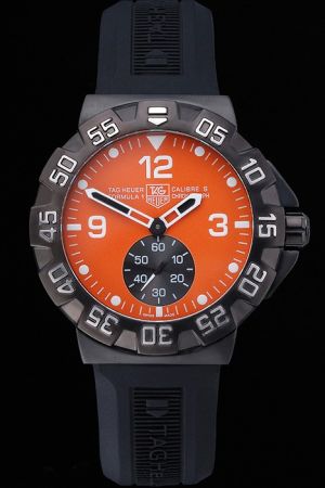 Rep TAG Heuer Formula 1 Orange Dial Ion-plated Scale Bezel Rubber Strap Watch WAH1012.FT6026