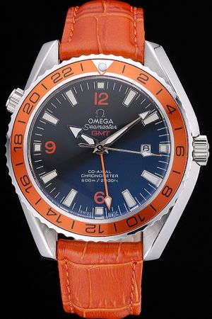 Omega Seamaster Professional GMT Planet Ocean Orange Bezel/Strap Black Dial Luminous Scale One Orange Pointer Men Watch 232.32.42.21.01.001