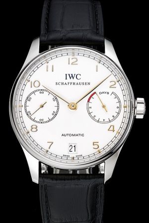 IWC Portuguese Gold Arabic Marker Two Sub-dials Thin Bezel  Men Watch IW500114