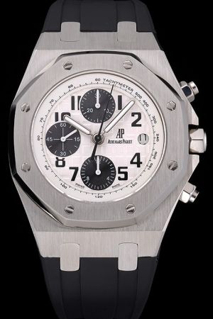 AP Royal Oak Offshore Three Black Sub-dials Black Arabic Numeral&Rubber Strap Anniversary Special Limited Watch