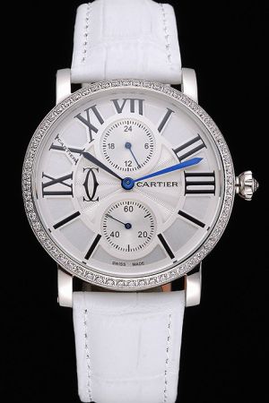 Low CostCartier White Strap Sweet Girls Fake Jewelry Watch KDT070 For Appointment