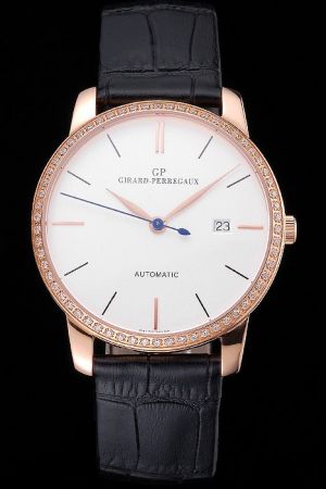 Girard-Perregaux 1966 49525D52A133-BB60 White Dial Diamonds Gold Case Swiss ETA Movement Watch GP001