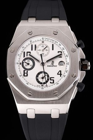 AP Royal Oak Offshore Tachymeter Scale White Linear Dial Black Hands&Arabic Marker Limited Watch