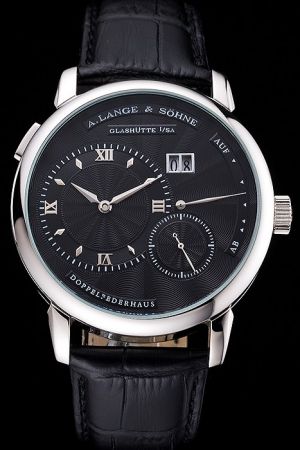 A. Lange & Sohne Grand Lange 1 101.030 Black Dial Black Leather Strap Watch Germany ALS002