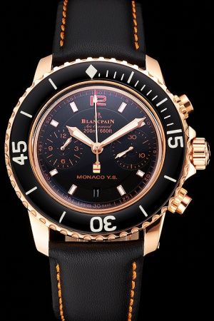 Blancpain Swiss Air Command Black And Rose Gold Chronograph Watch 2017 Fashion New Collection BP020