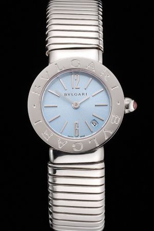 Bvlgari Bvlgari Sky Blue Dial Stainless Steel Tubogas Bracelet Ladies' Watch United States Available BV060