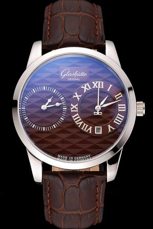 Glashutte Original Stainless Steel Case Brown Dial Brown Leather Strap Watch New Product 2016 GS002
