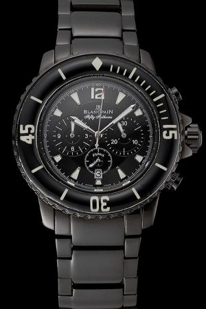 Blancpain 50 Fathoms Flyback Chronograph Black Dial Black PVD Coated Bracelet Watch For Men BP005