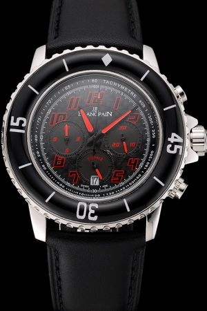 Blancpain Fifty Fathoms Speed Command 5785F.B-11D03-63A Red Markers Black Strap Watch BP009