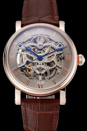 Rep Patek Philippe Grand Complications Skeleton Dial Roman Scale Blue Pointers Watch
