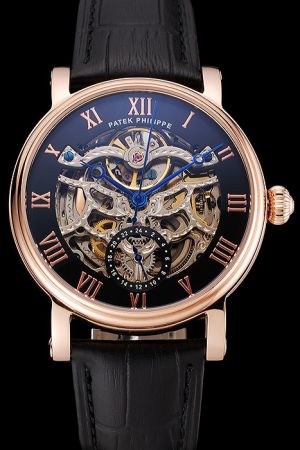 PP Grand Complications Rose Gold Case Skeleton Dial Roman Marker  Watch