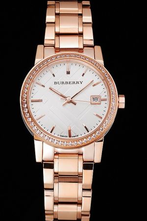 Burberry BU9104 Heritage Women's Rose Gold Plated Stainless Steel Watch 2017 New Fashion BU025