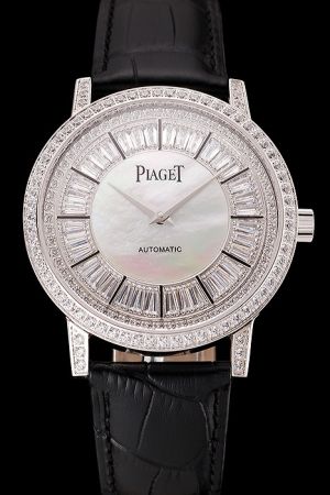 Swiss Piaget Altiplano Full-set Diamonds Case Pearl Dial With Diamonds Inlay Dauphine Pointer Auto Women’s Watch G0A41127