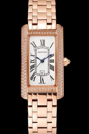 Cartier WB710003 Diamonds Bezel Appointment Faux Couples Watch KDT215 Rose Gold Bracelet