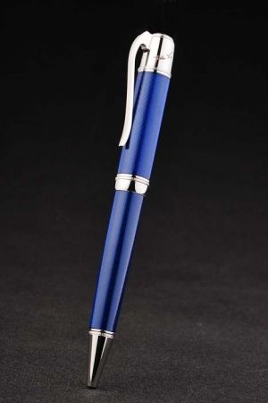 MontBlanc Blue Ballpoint Pen Imitation with Silver Decoration Charles Dickens Corporate Gift PE084