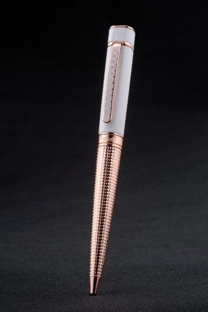 Korloff Premier Luxury Ballpoint Retractable Premium Pen Metallic Lustrous Pearl And Rose Gold Color PE002