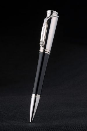 MontBlanc Black And Silver Retractable Luxury Pen With Diamonds Smooth Professional Writing Instrument PE098