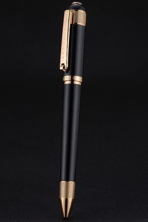 Tibaldi Bentley Gold Rimmed Black Lacquer Body Ballpoint Pen Copy Cheap Price Best Quality PE014