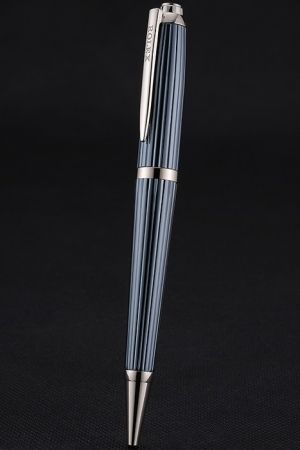 Rolex Metallic Blue Horizontal Wave Body Silver Rimmed Ballpoint Pen Rare Collectibles Online PE026