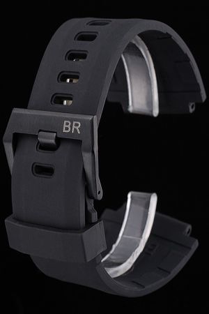  Bell & Ross Black Rubber Sport Strap with Ion-plated Hook-buckle Clasp