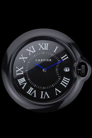 Ballon Bleu de Cartier Round Black Ceramic Quartz Wall Clock Modern Antique Contemporary Design WC006