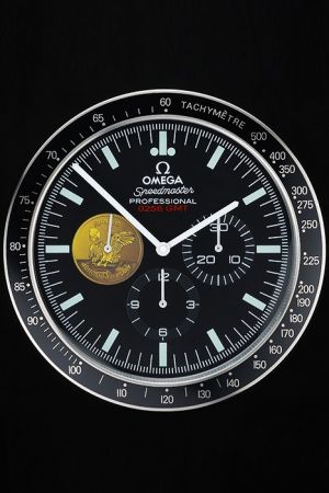 Omega Speedmaster Apollo 11 40th Anniversary Limited Edition Wall Clock Replica Black Golfer's Watch Bezel WC003