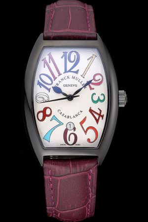 Franck Muller Casablanca 5850 Master of Complications Wine Leather Strap Geneve Watch Replications FM024