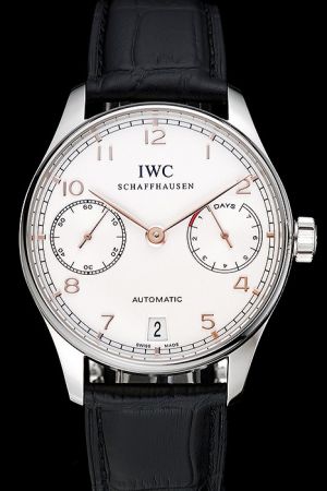 Duplicated IWC Portuguese Silver Steel Case Rose Gold Arabic Marker Auto Watch IW500704