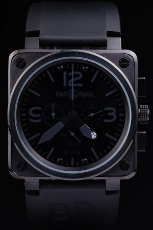 Bell & Ross BR 01-94 BR0194-BL-CA Carbon Square Case Black Watch Dark Grey Index Cheap Online BR007