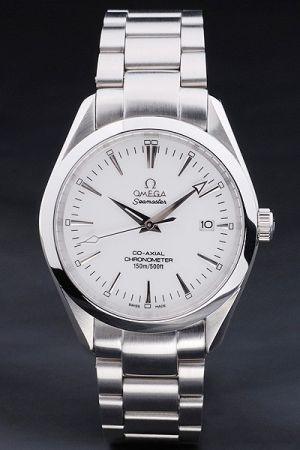 Omega Seamaster Co-axial Chronometer Stainless Steel Case/Bracelet White Dial Stick Marker Dauphine Hand Quartz Watch 2573.70.00