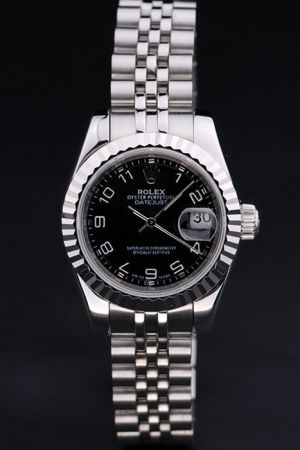 Couples Rolex Datejust Automatic Movement Fluted Bezel Arabic Numerals Convex Lens Date Window SS Jubilee Bracelet Watch