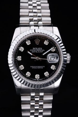  Rolex Datejust 36mm Fluted Bezel Diamonds Scale Convex Lens Date Window Jubilee Bracelet Couples Watch