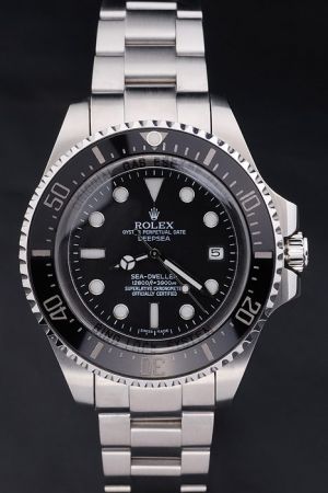 44mm Rolex Sea-Dweller Deepsea Black Countdown Rotating Ceramic Bezel Black Dial Luminous Scale/Pointer Steel Bracelet Auto Watch