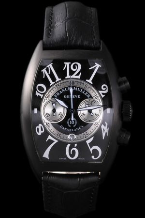 Franck Muller Casablanca 8885 C CC DT NR Mat Black Tone White Arabic Numerals Wristwatch FM038