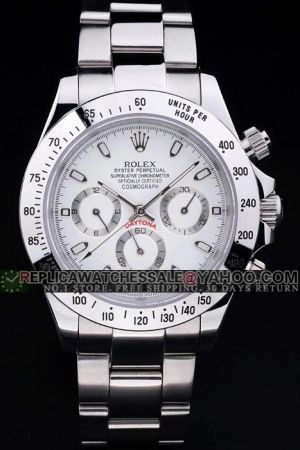 Rolex Daytona Tachymeter Bezel Silver Stainless Steel Case/Bracelet White Dial Stick Scale/Hand Automatic Movement Men’s Watch