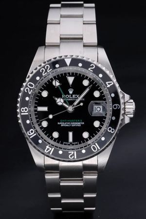 Rolex GMT Master II Black Rotatable Bezel With Marker Luminous Hour Scale/Mercedes Hand White Gold 40mm Watch For Men