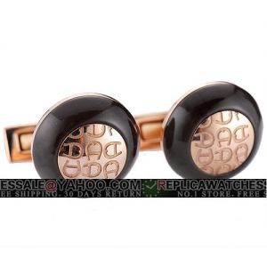 Aigner Carbon Black Wood And Rose Gold Steel Domed Cufflinks 2017 New Fashion Four Seasons CL063