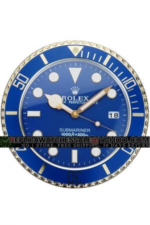Round Rolex Submariner Wall Clock  Blue Face White Hands RCX317 Wedding Gift