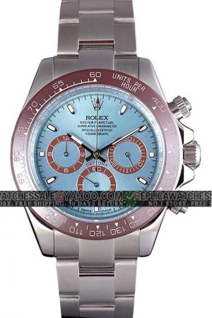 Rolex Daytona Brown Cerachrom Tachymeter Bezel Blue Dial Chromalight Hour Scale Three Sub-dials Stainless Steel Watch Ref.116506